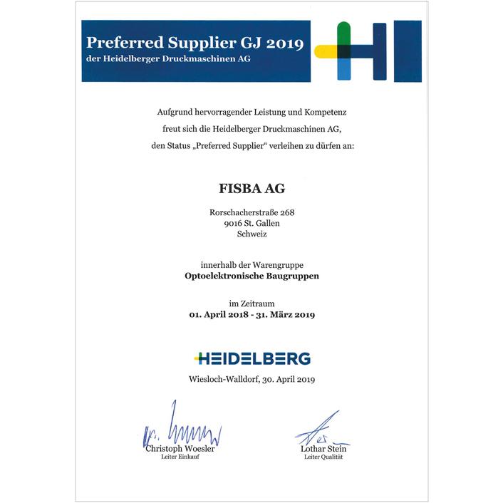 Heidelberg Preferred Supplier 2019